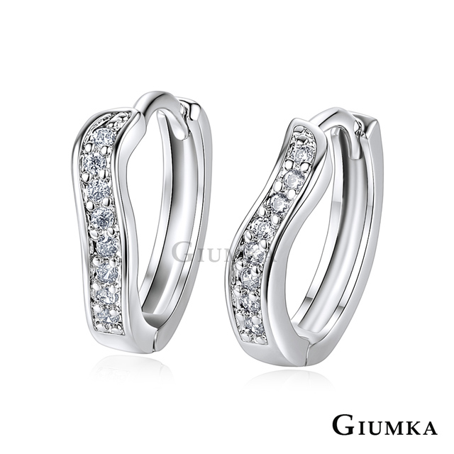 GIUMKA 晶鑽時尚 易扣式耳環 銀色款 名媛淑女款 一對價格 MF07023-1