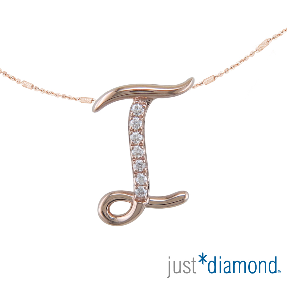 Just Diamond 鎮金店 Love Letter系列 18K玫瑰金 鑽石墜子-I