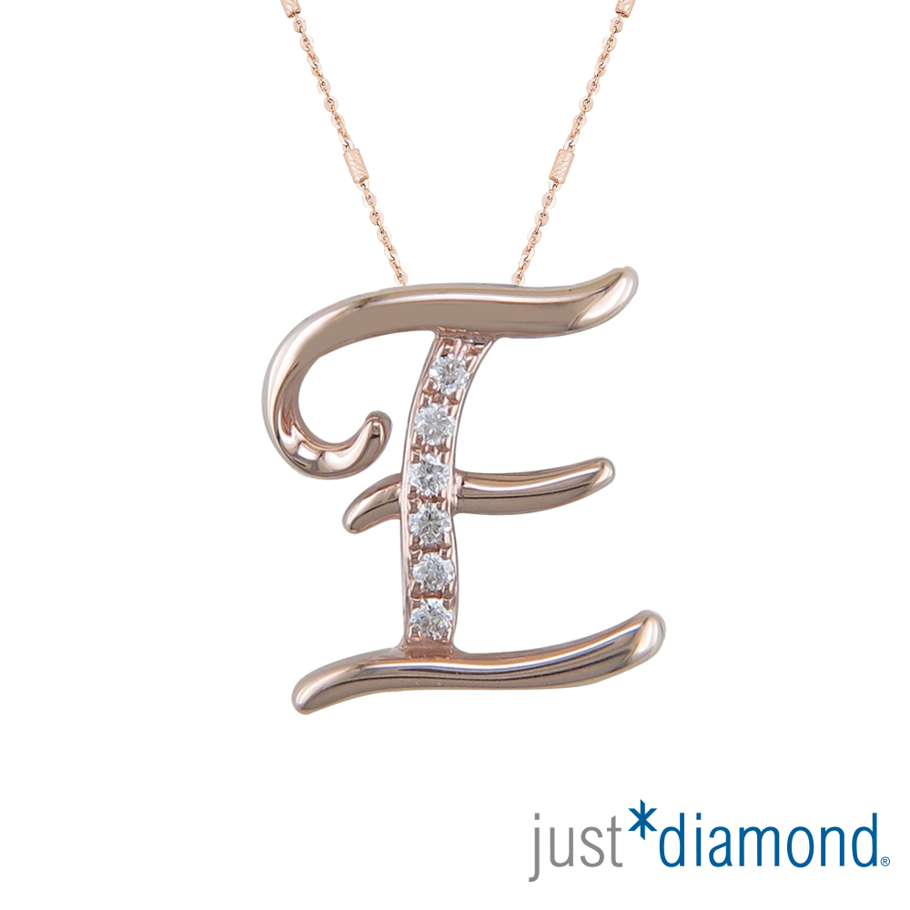 Just Diamond 鎮金店 Love Letter系列 18K玫瑰金 鑽石墜子-E