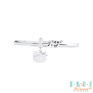 2sweet 甜蜜約定 HelloKitty 小粉絲kitty純銀/白鋼串珠手環魔法鑰匙kitty