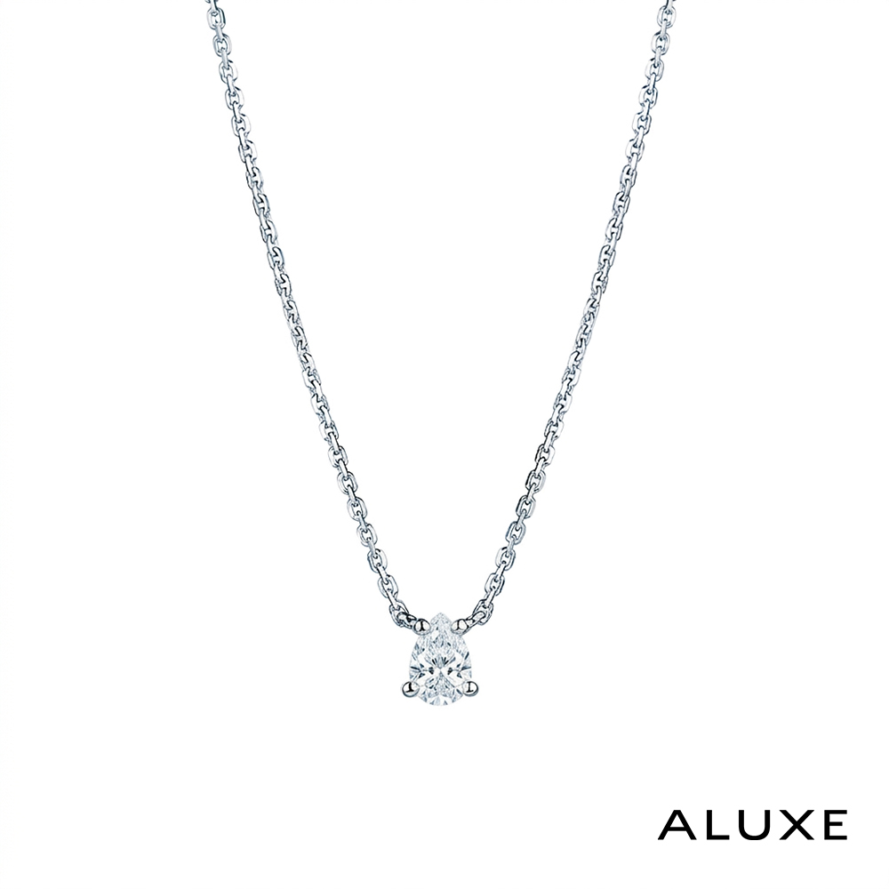 ALUXE 亞立詩 18K金 鑽石項鍊 簡約水滴 梨形鑽 NN0952