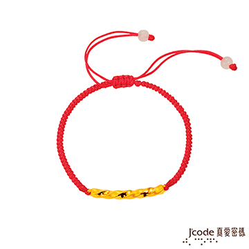 Jcode 真愛密碼 Jcode 纏綿黃金編織女手鍊-立體硬金款