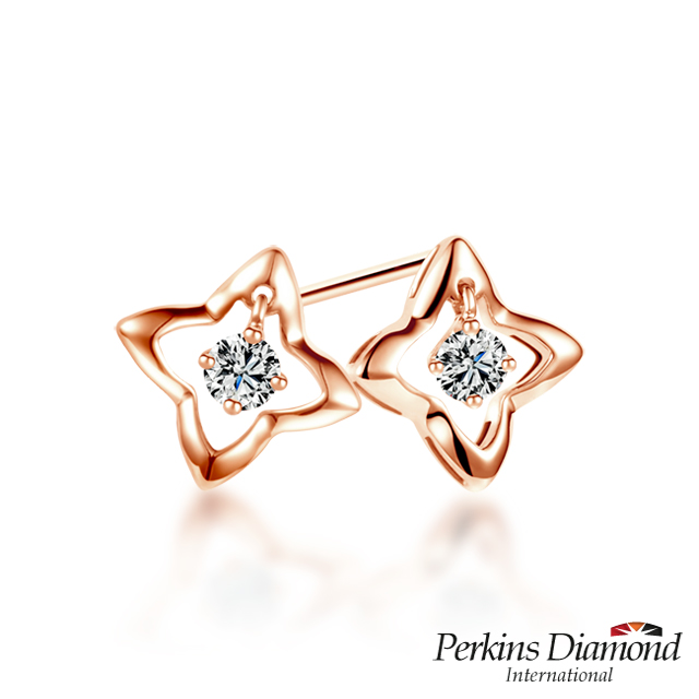 PERKINS 伯金仕 Star系列 14K玫瑰金鑽石耳環(其他規格)