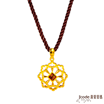Jcode 真愛密碼 Jcode 聚八方氣黃金/水晶女墜子 送項鍊