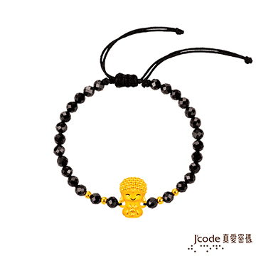 Jcode 真愛密碼 Jcode 小萌佛-如來黃金/尖晶石手鍊-立體硬金款