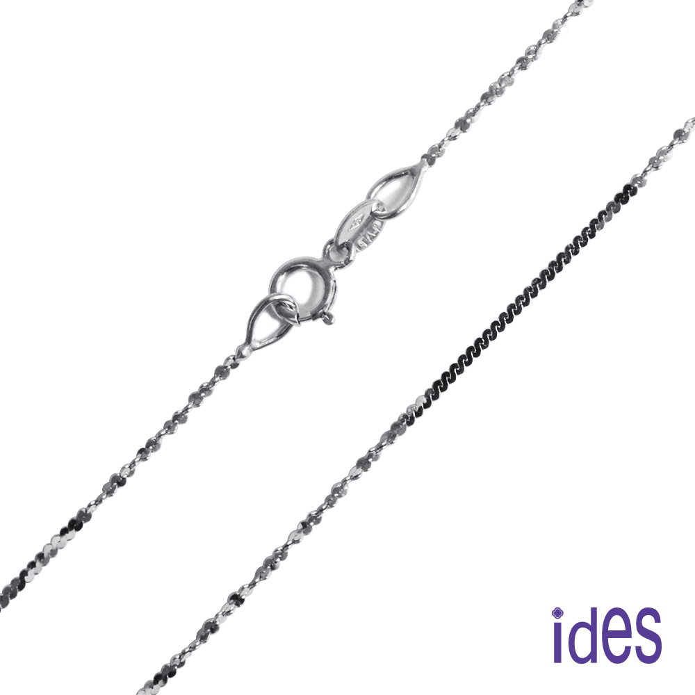 ides 愛蒂思 義大利18K白金項鍊16吋桂花變化鍊