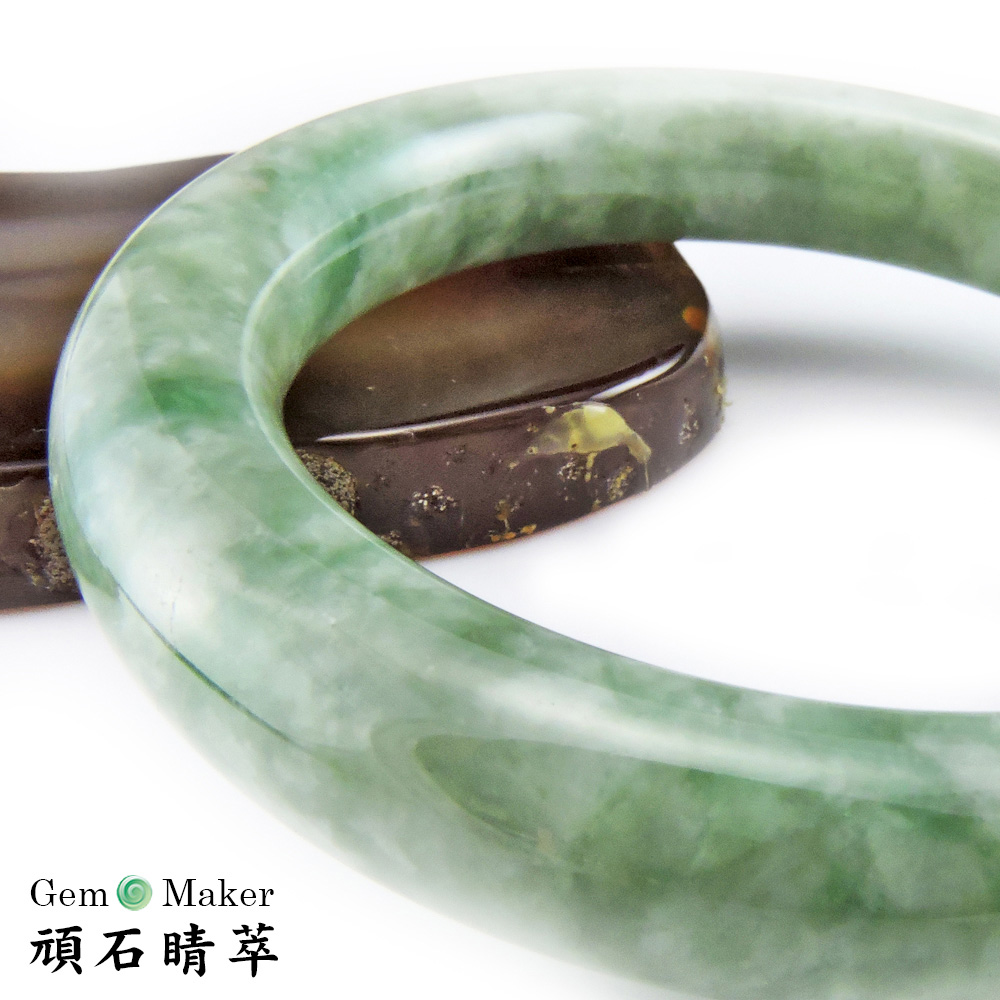 豆種全青天然翡翠手鐲 12mm-買就送品牌手珠一條(送完為止)