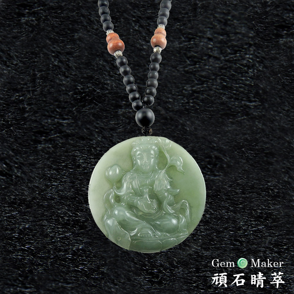 GemMaker 頑石睛萃 蓮花心經觀音天然翡翠項鍊01