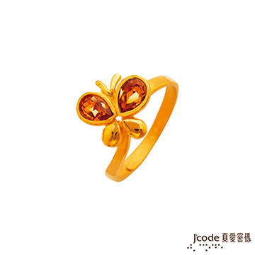 Jcode 真愛密碼 Jcode 閃耀繽紛黃金/水晶戒指