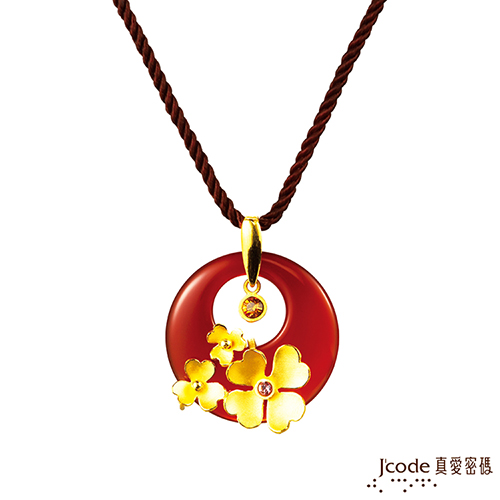 Jcode 真愛密碼 Jcode 花漾時光黃金/瑪瑙/水晶墜子 送項鍊