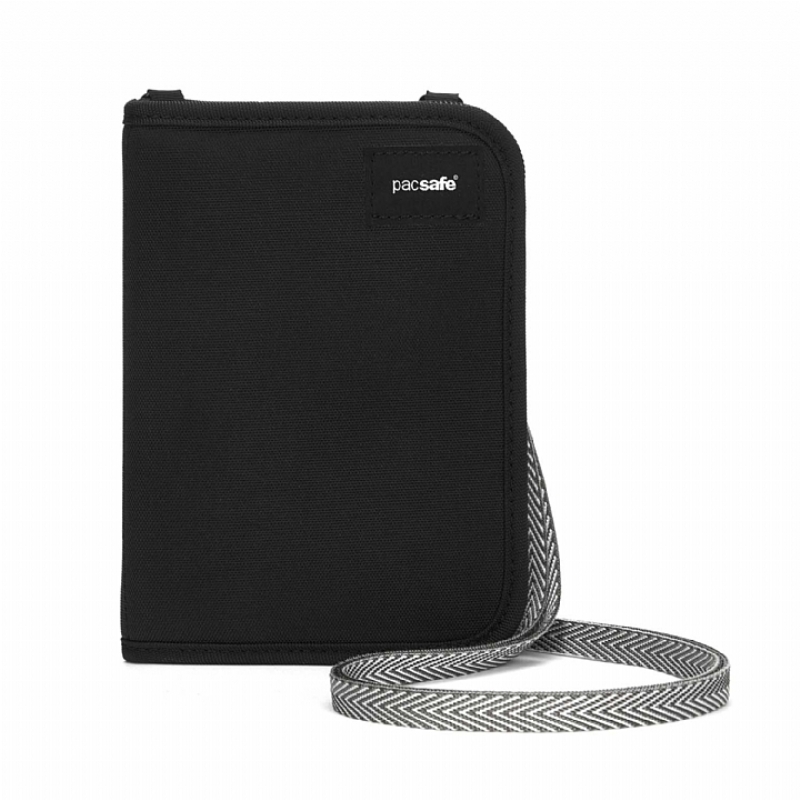 RFIDSAFE V150 防盜頸掛式護照皮夾(黑色)