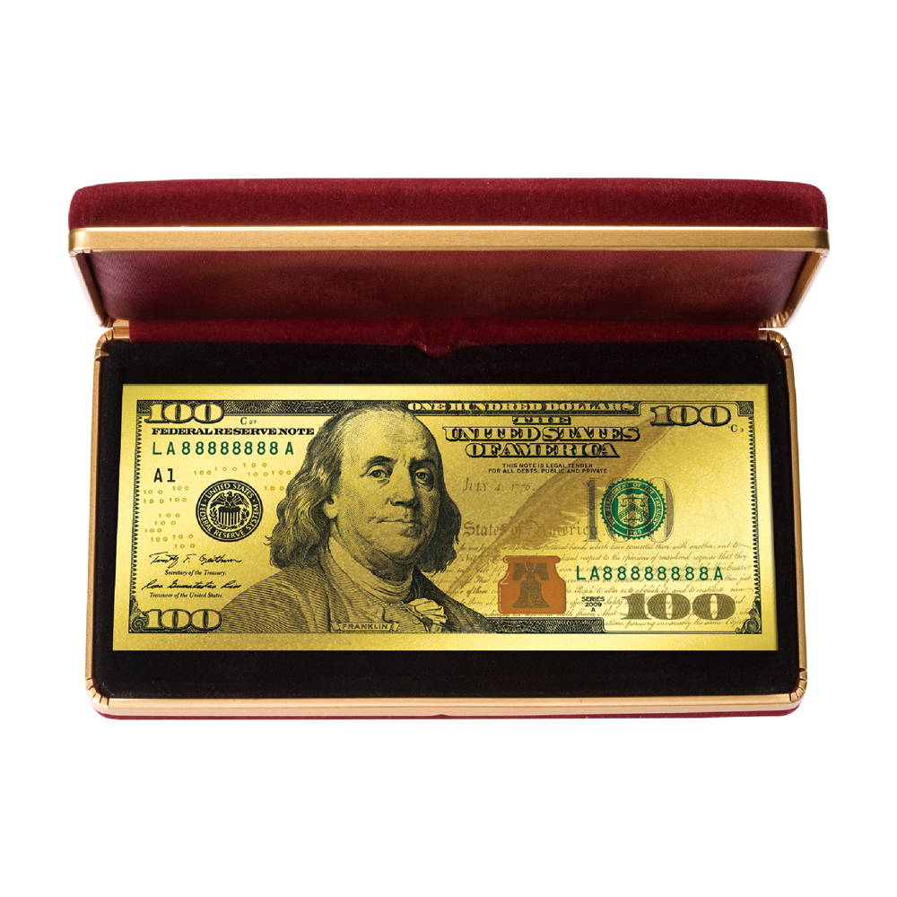 黃金鈔票新版一百元100元純金紀念美鈔美元美金紀念收藏送禮禮贈品- PChome 24h購物
