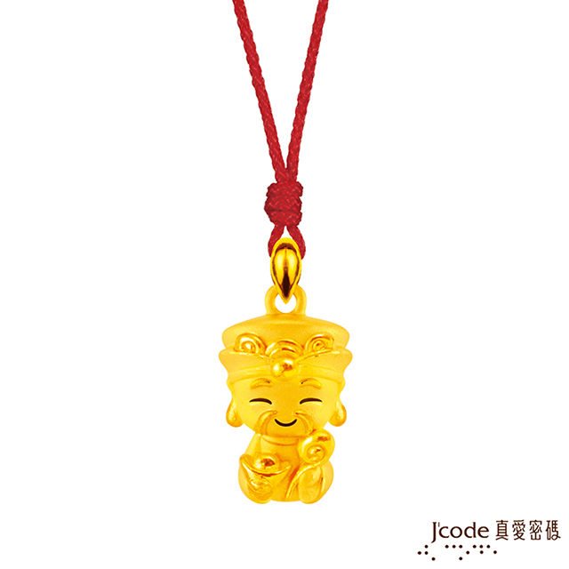 Jcode 真愛密碼 Jcode 小萌佛-土地公黃金墜子-立體硬金款 送項鍊