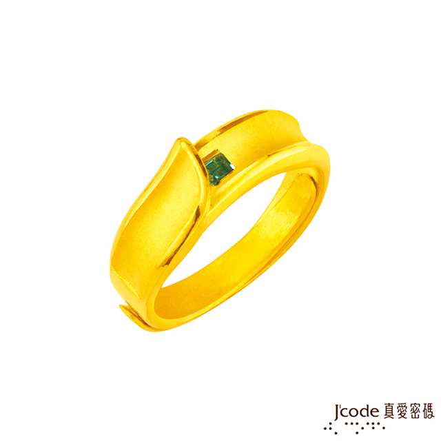 Jcode 真愛密碼 Jcode 愛如潮水黃金/水晶男戒指