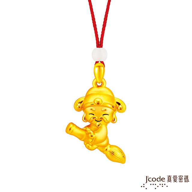 Jcode 真愛密碼 Jcode 大甲媽金榜文昌帝君黃金墜子-立體硬金款 送項鍊