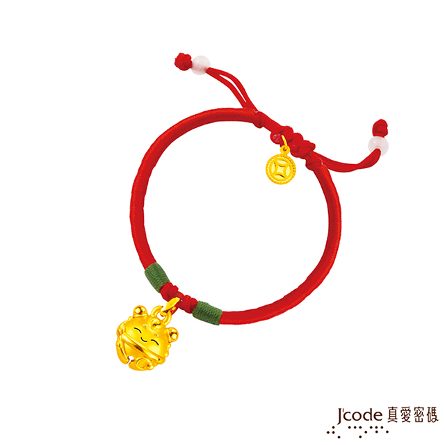 Jcode 真愛密碼 Jcode 大甲媽好鈴驗三太子黃金編織手鍊-立體硬金款