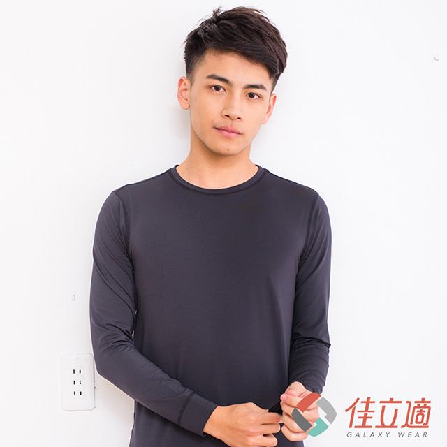 佳立適 3M-蓄熱保暖衣-男圓領-黑色