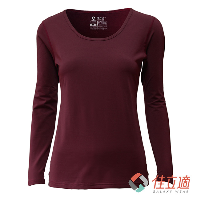 3M -佳立適-升溫蓄熱保暖衣-女U領-酒紅色