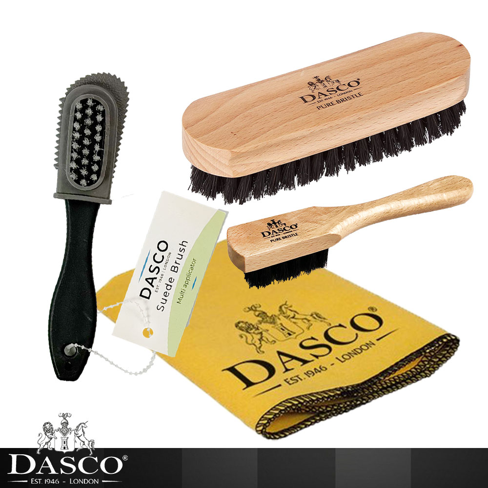DASCO 伯爵 英國 工具刷組-擦鞋必備四件超值組 皮鞋保養