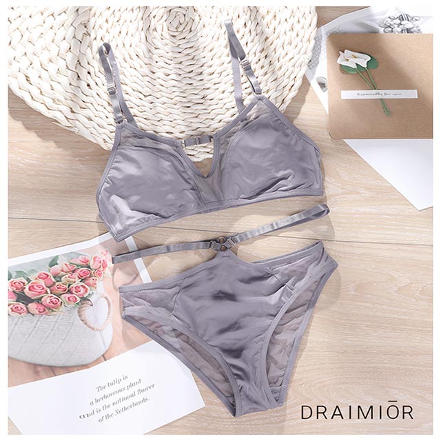 久慕雅黛 DRAIMIOR時尚舒適網紗內衣套裝紫色