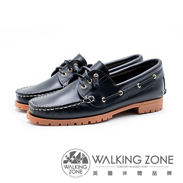 WALKING ZONE 經典款 帆船雷根鞋 女鞋 - 黑藍(另有咖啡)（其他規格）
