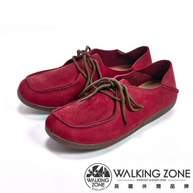 WALKING ZONE 可踩式雙穿休閒女鞋-紅(另有藍棕)