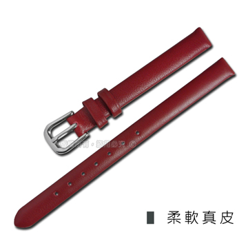 Watchband / 同寬 6mm 8mm 10mm / 小巧典雅別緻舒適真皮錶帶 紅色