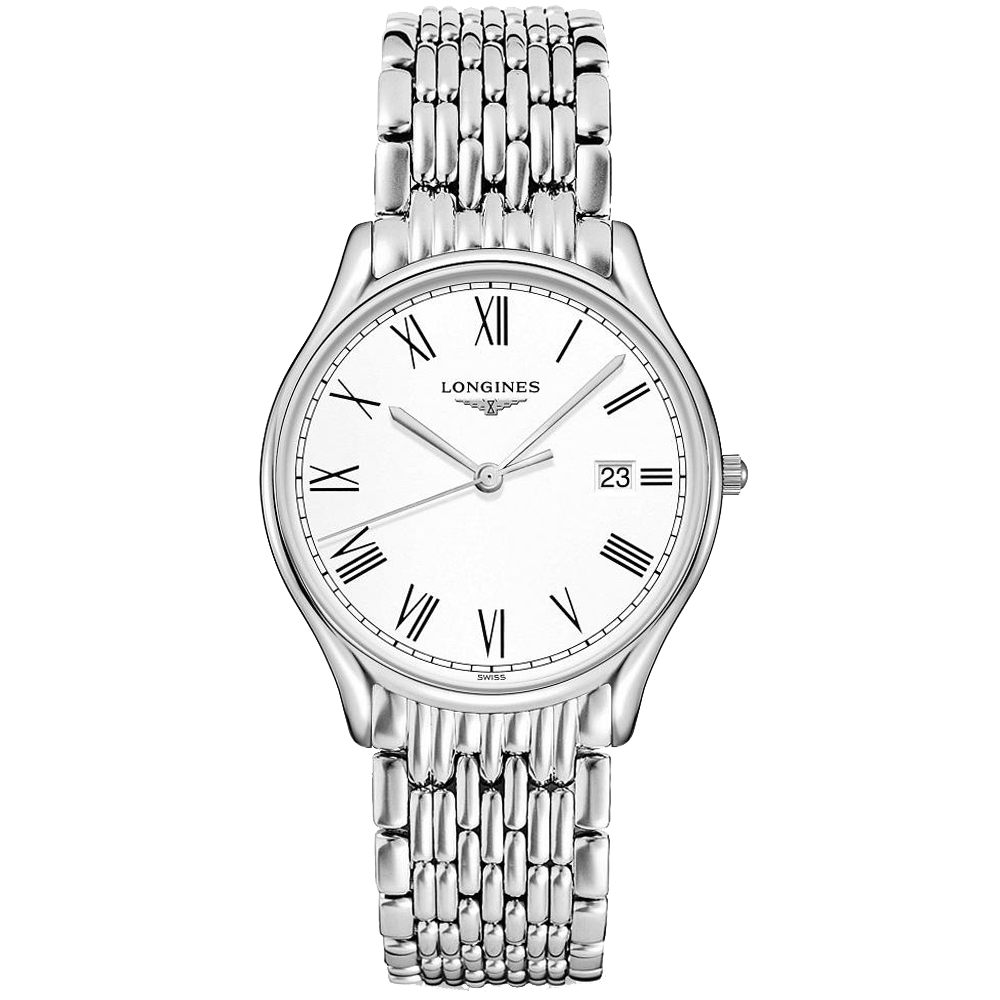 LONGINES 浪琴 Lyre琴韻系列 羅馬石英錶-白/38mm L4.859.4.11.6