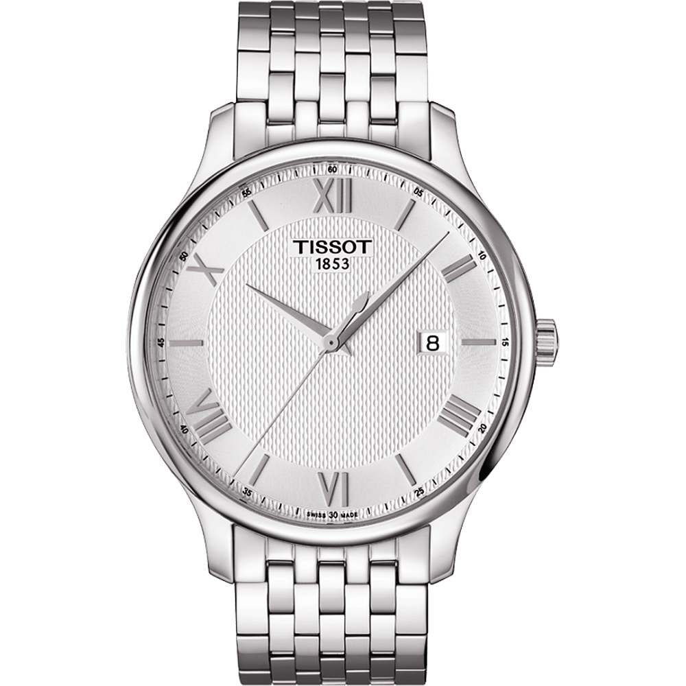TISSOT 天梭 官方授權 Tradition 羅馬經典大三針石英手錶 百貨周年慶-銀/42mm T0636101103800