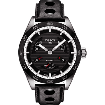 TISSOT 天梭 官方授權 PRS516 系列小秒針機械錶 雙11禮遇-黑/42mm T1004281605100