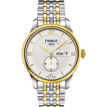 TISSOT 天梭 官方授權 Le Locle Gent 力洛克小秒針機械錶 百貨周年慶-銀x雙色版/39mm T0064282203801