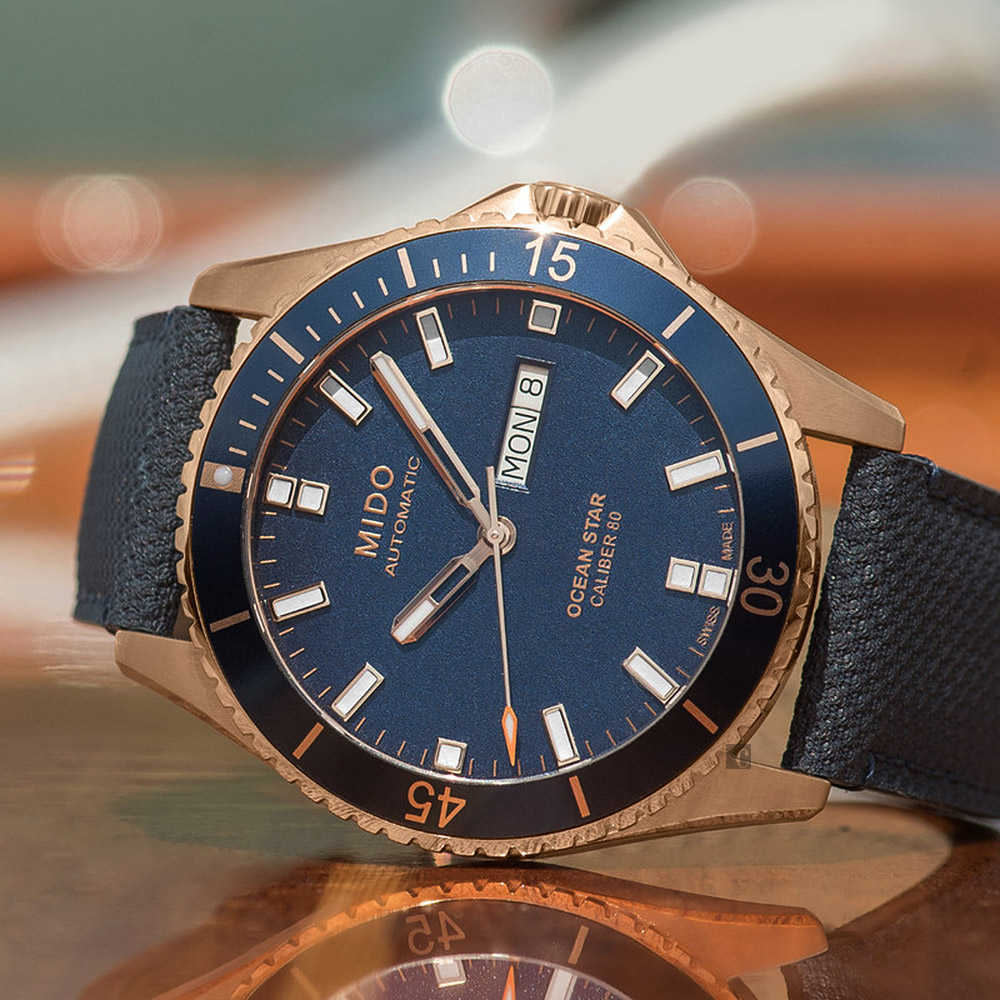 MIDO 美度 Ocean Star 動力儲存80小時 200米潛水機械錶-藍 M0264303604100