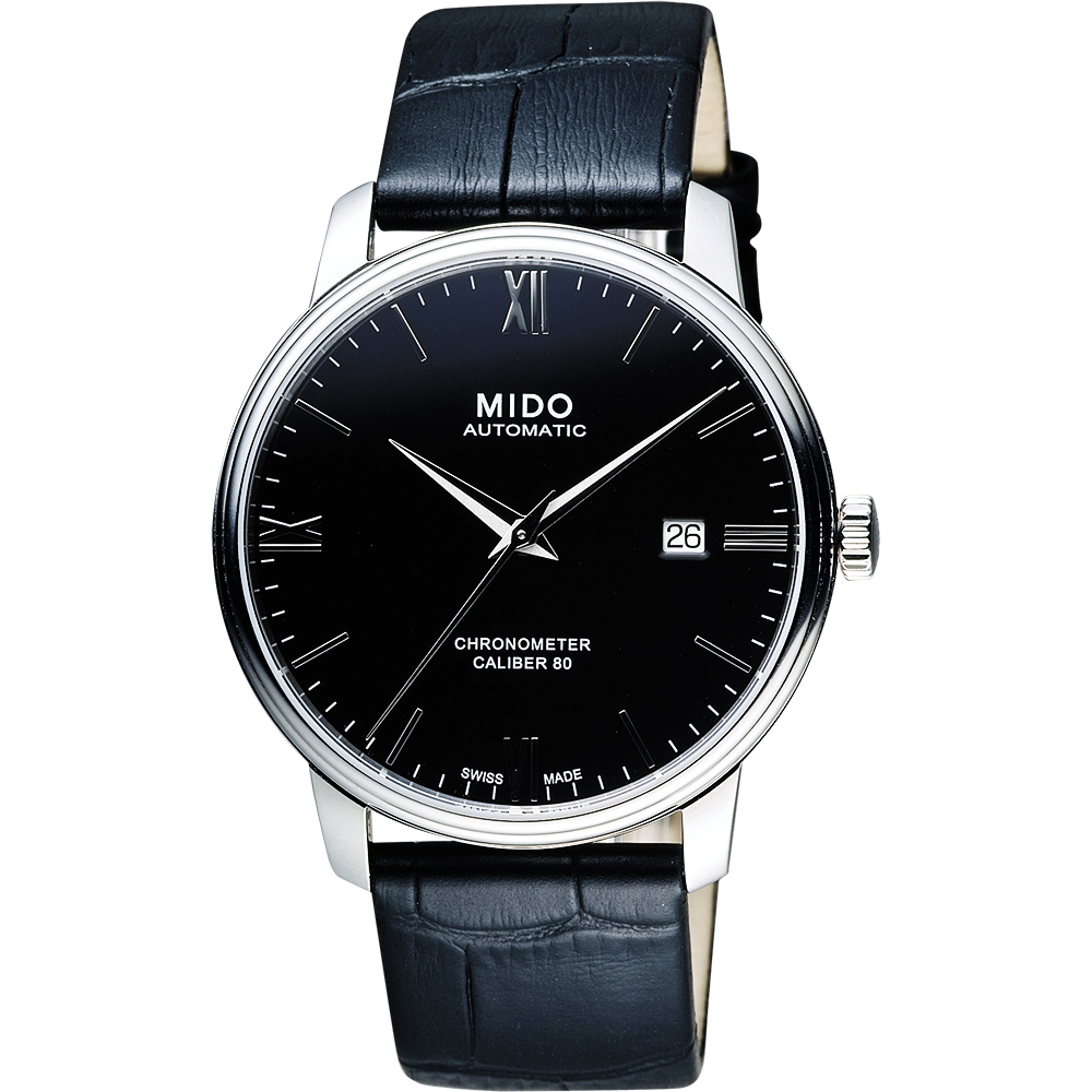 MIDO 美度 官方授權 永恆系列80小時天文台認證矽游絲機械錶 百貨周年慶-黑x銀/40mm M0274081605800