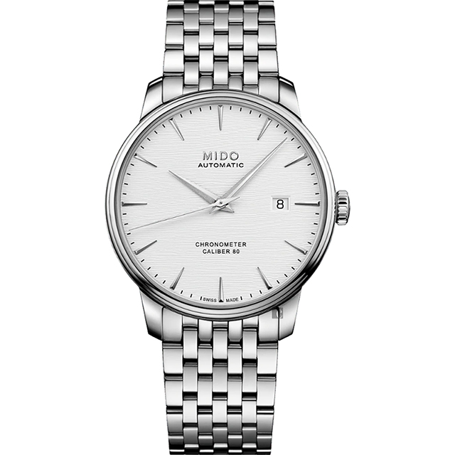 MIDO 美度 官方授權 Baroncelli 永恆矽游絲天文台認證機械錶 百貨周年慶-銀x40mm M0274081103100