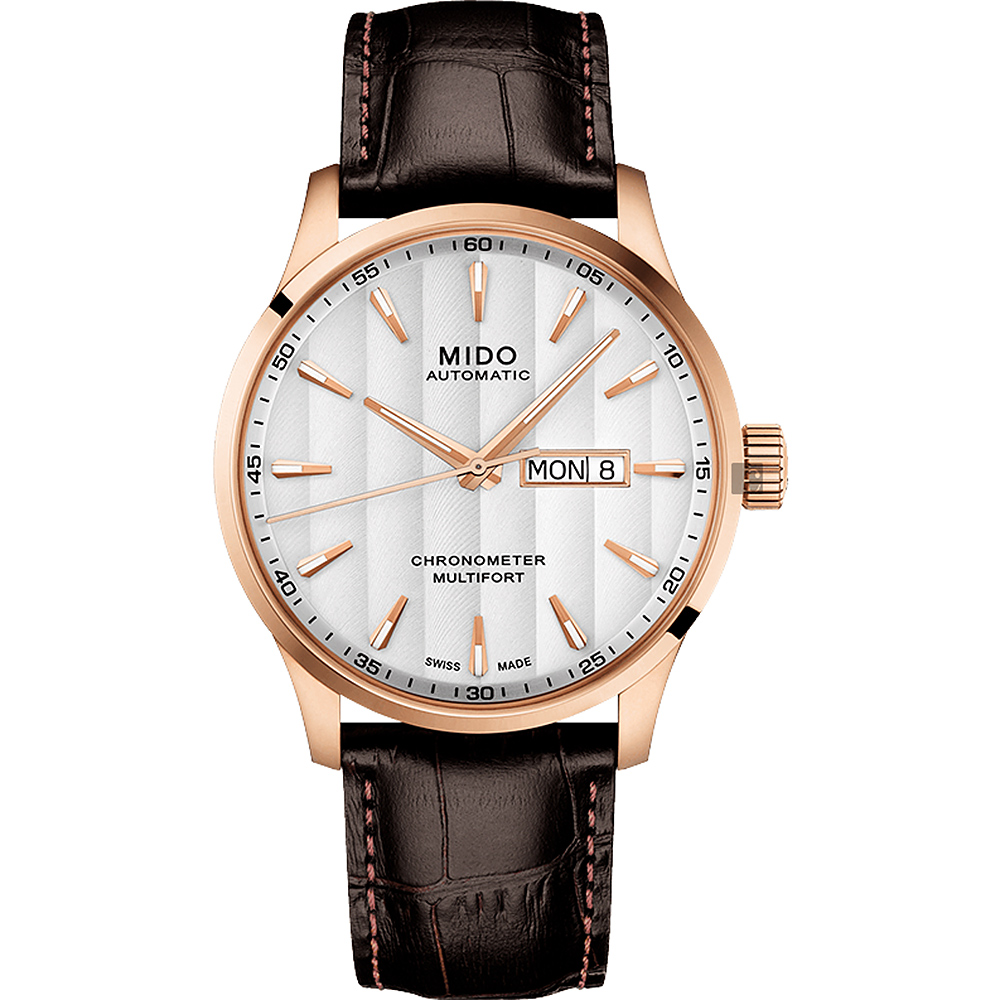 MIDO 美度 官方授權 Multifort 先鋒系列80小時天文台矽游絲機械錶 百貨周年慶 M0384313603100