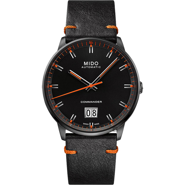 MIDO 美度 官方授權 Commander 香榭大日期機械錶 百貨周年慶-黑/42mm M0216263605101
