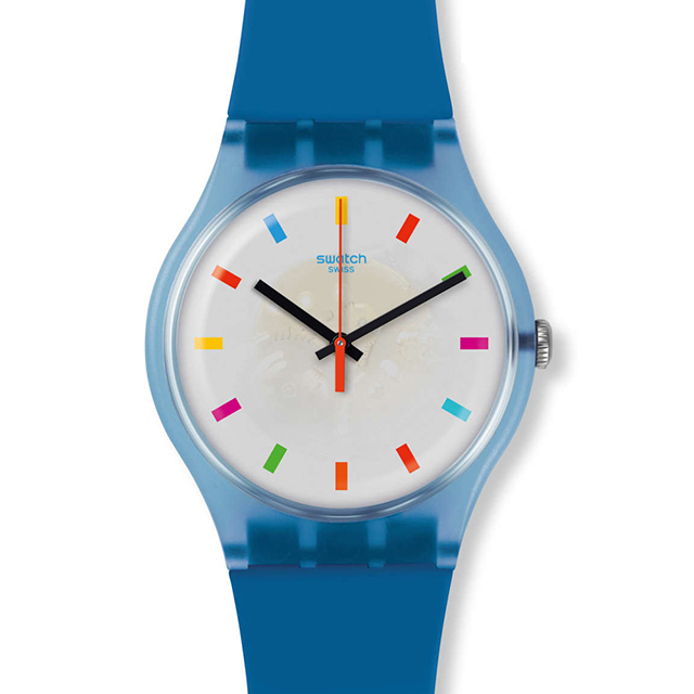 SWATCH 彩色生活半透明石英腕錶 SUON125-送收納小包 隨機款式出貨