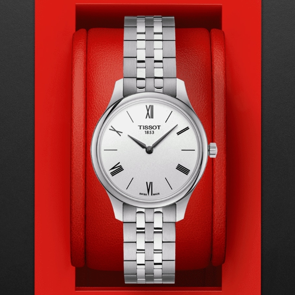 TISSOT 天梭 T-TRADITION 蟬翼超薄女錶(T0632091103800)