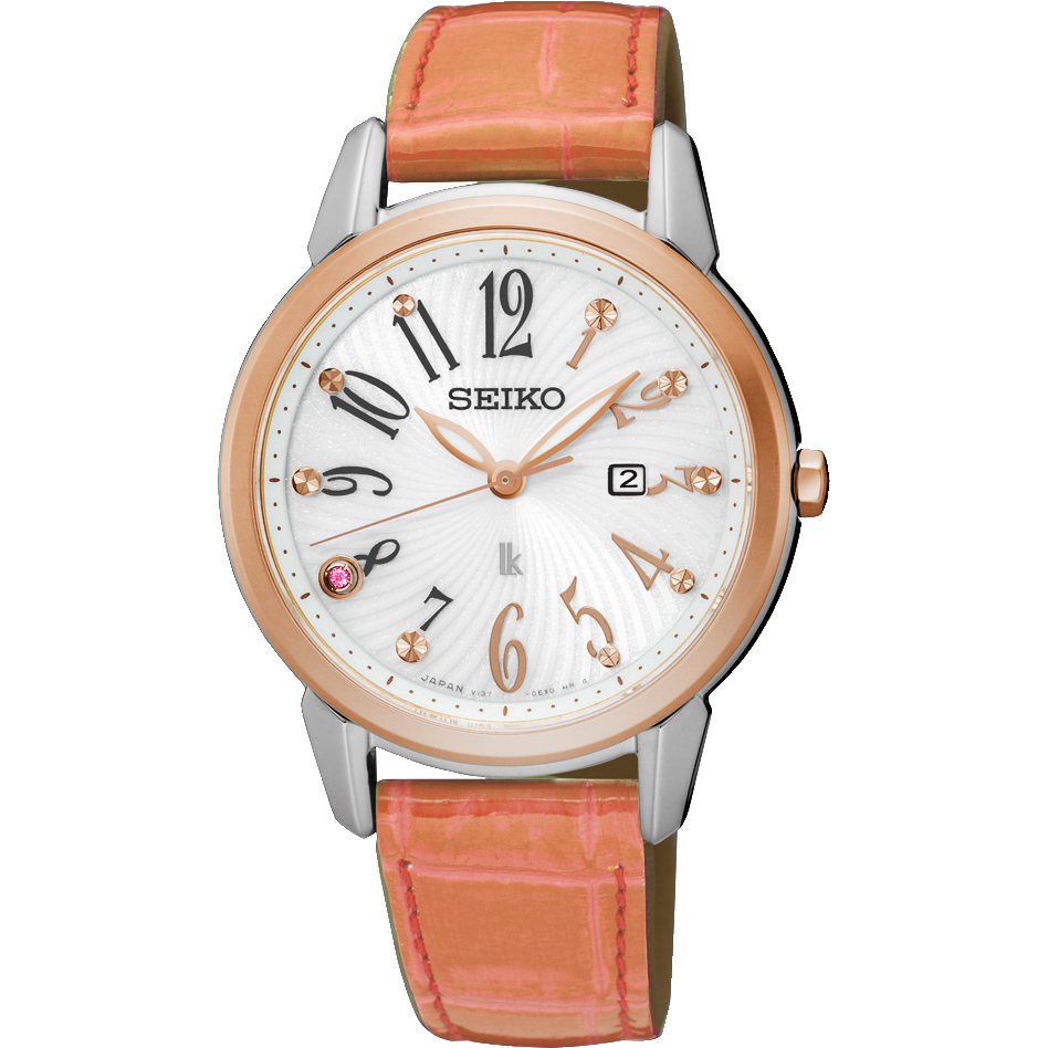 SEIKO 精工LUKIA 美好時光太陽能女錶銀x 玫塊金框32mm V137 0CG0R SUT306J1