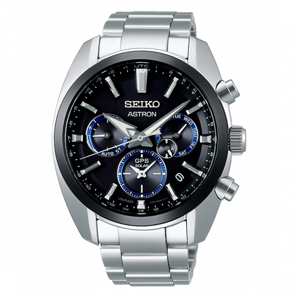 SEIKO 精工】Astron GPS衛星定位雙時區手錶-灰黑(5X53-0AJ0D/SSH021J1