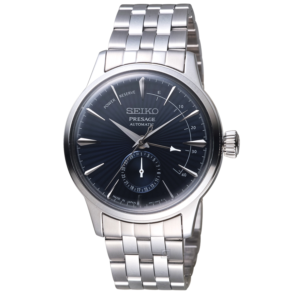 SEIKO 精工 Presage 調酒師中央動力儲存顯示機械腕錶 男錶 手錶 4R57-00E0A SSA347J1