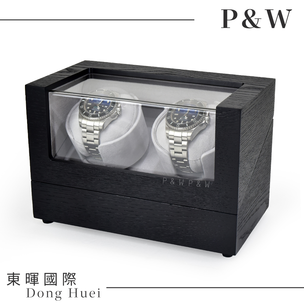 P&W 公司貨保固24個月【手錶自動上鍊盒】 【木質啞光】大錶專用 2支裝 四種模式 動力儲存盒 機械錶專用 旋轉盒 錶盒