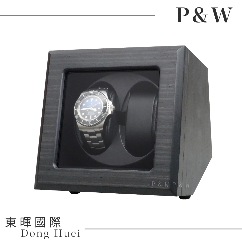 P&W 【手錶自動上鍊盒】【玻璃鏡面】2支裝 【5種轉速】矽膠錶枕【木質啞光烤漆】機械錶專用 旋轉盒 錶盒