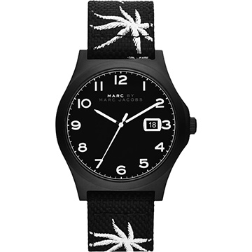 MARC BY MARC JACOBS Jimmy 熱帶棕櫚時尚手錶-黑/42mm (MBM5088)