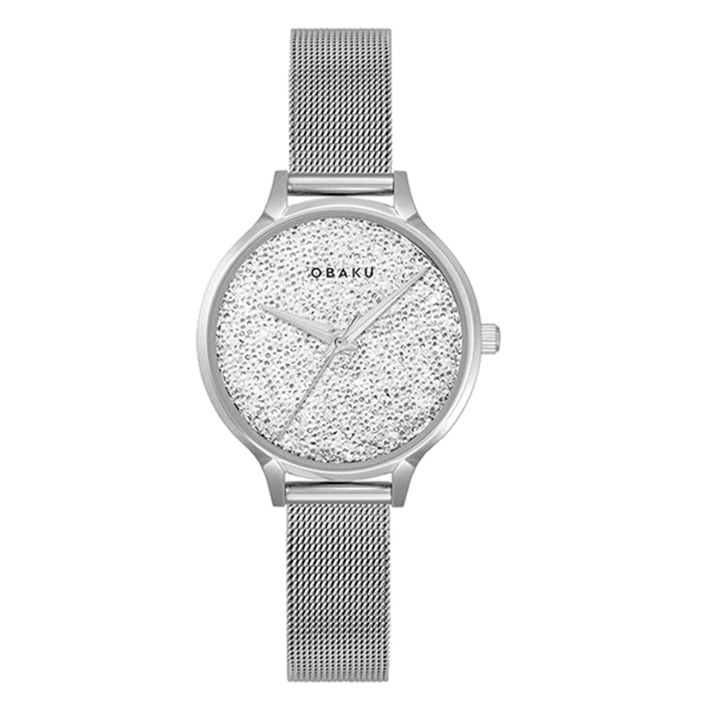 OBAKU 閃耀星空美學時尚腕錶-銀