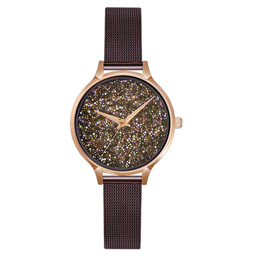 OBAKU 閃耀星空美學時尚腕錶-棕