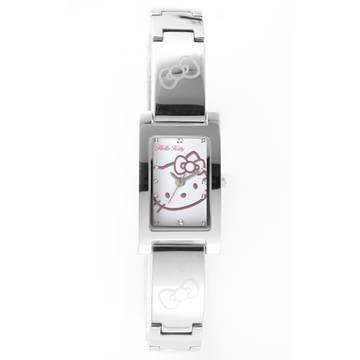 Hello Kitty 秀氣質感流行手錶 (銀/白 LK679LWWI)