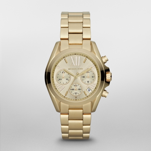 Michael Kors 美式經典三眼計時亮金腕錶/MK5798