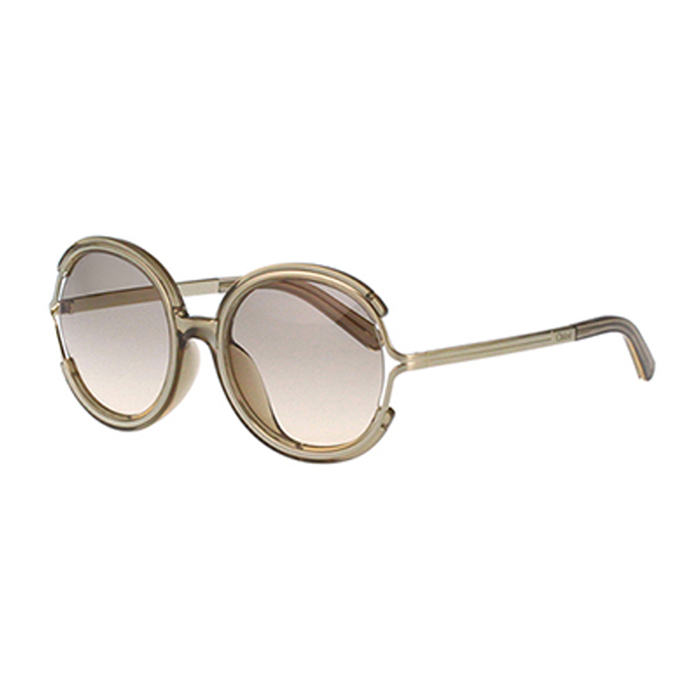 CHLOE 蔻依 太陽眼鏡 復古圓面造型茶配金CE711SA-272