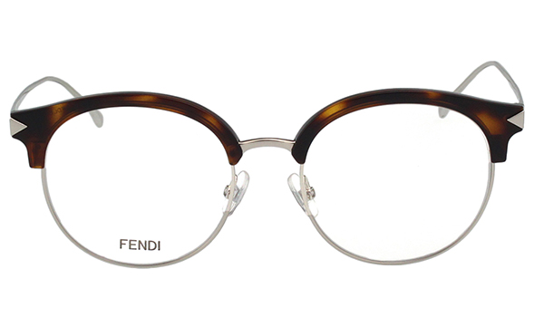 FENDI 芬迪復古眉框圓框光學眼鏡(琥珀色)FF0165 - PChome 24h購物